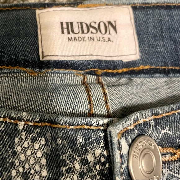 Hudson Nico Snakeskin Mid Rise Super Skinny Jeans - Picture 7 of 10